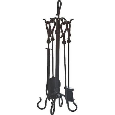 Dagan Dagan 5813 Wrought Iron Fireplace Tool Set; Black - 5 Piece 5813